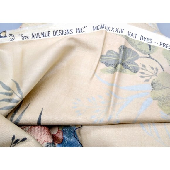 Vintage 5th Avenue Designs Screen Print Cloth, 1986 ESD Scotchgard Schreinered - Picture 3 of 4